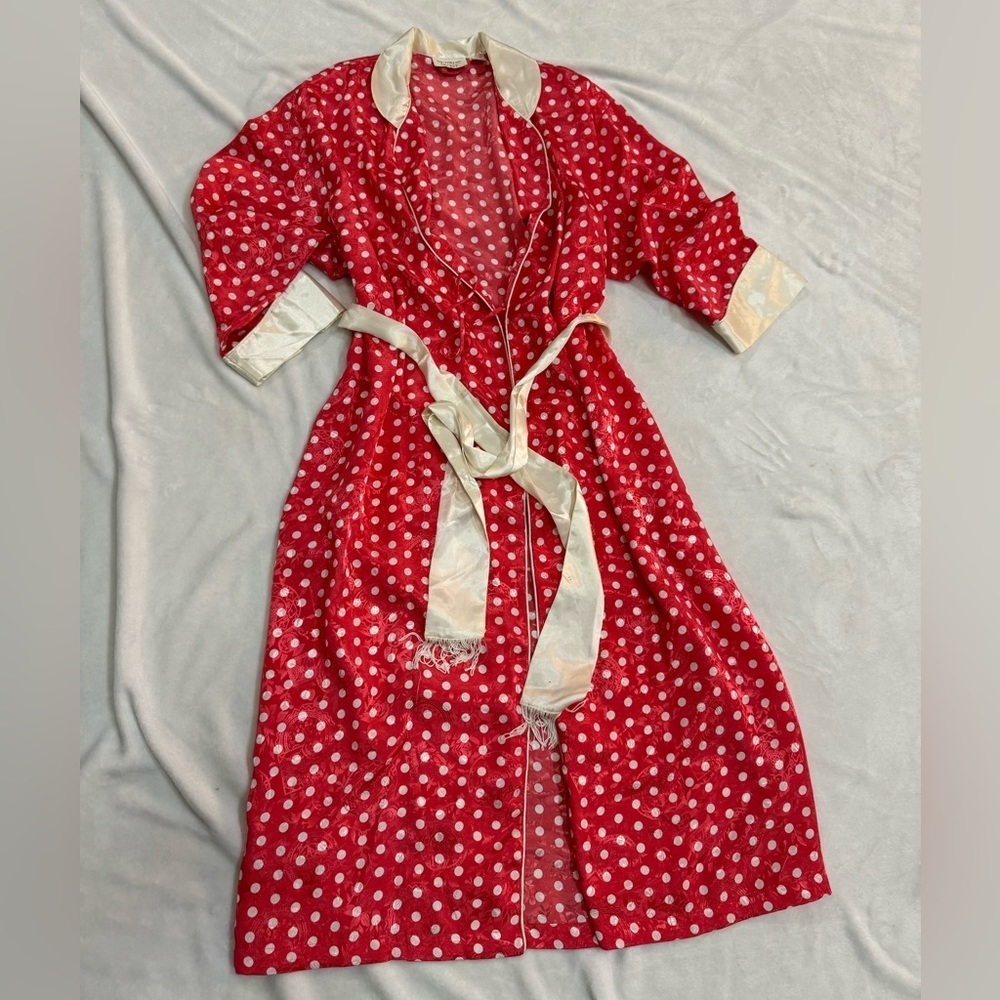 Silky Dotted Victorias Secret 90s Vintage Robe